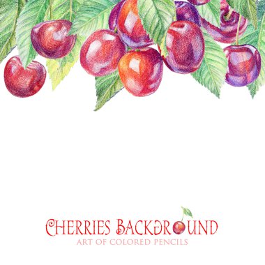 Arka plan ile boyalı kiraz.