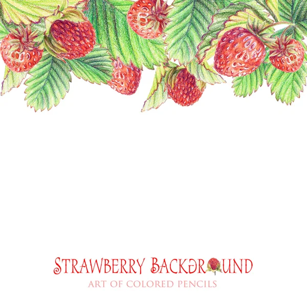 Hintergrund mit bemalten Erdbeeren. — Stockfoto