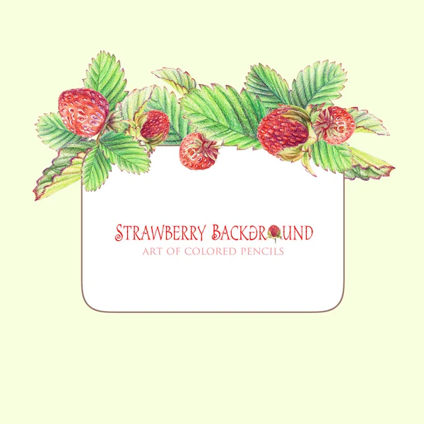 Rahmen mit bemalten Erdbeeren. — Stockfoto
