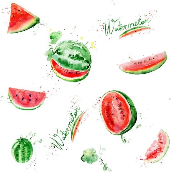 Suluboya karpuz ile Seamless Modeli.