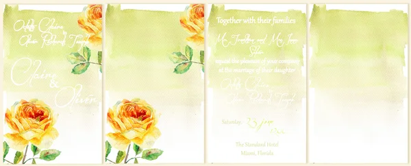 Watercolor background for flyers, invitations with rose. — Stock Photo, Image