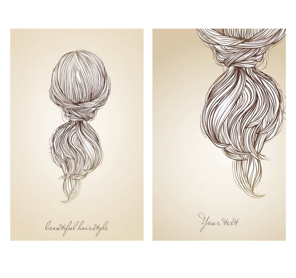 美しい女性のヘアスタイルのベクター イラスト. — ストックベクタ