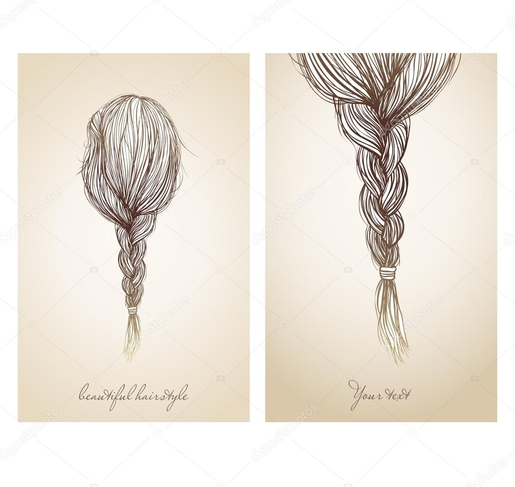 Vector illustration of  beautiful female hairstyle.