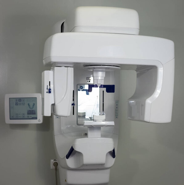 Dental digital tomography X-ray teeth Creating a panoramic picture of the teeth Professional dental diagnostics. Cephalometric scan Orthopantomography