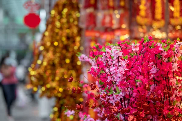 Outdoor Asia Spring Lunar Chinese New Year Ornaments Decorations Red — Stock Photo, Image