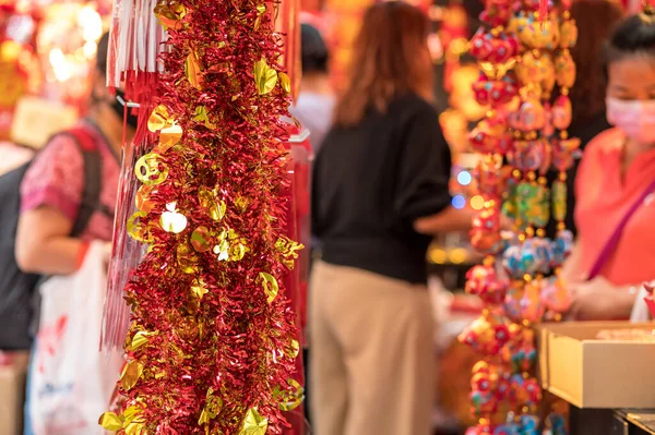 Outdoor Asia Spring Lunar Chinese New Year Ornaments Decorations Red — Stock Photo, Image