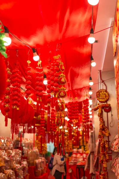 Outdoor Asia Spring Lunar Chinese New Year Ornamente Dekorationen Rot — Stockfoto