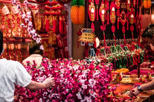 Открытый Азия Весна Лунный Китайские Новогодние Украшения Красный Считается Счастливым Стоковое Изображение