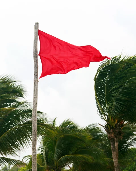 Rode vlag waarschuwing — Stockfoto