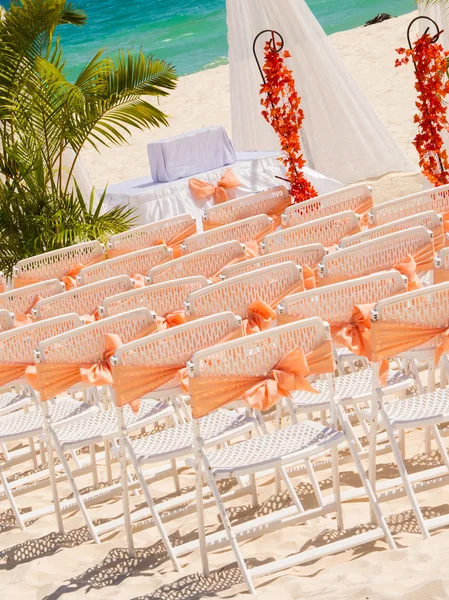 关于墨西哥海滩婚礼准备 — 图库照片