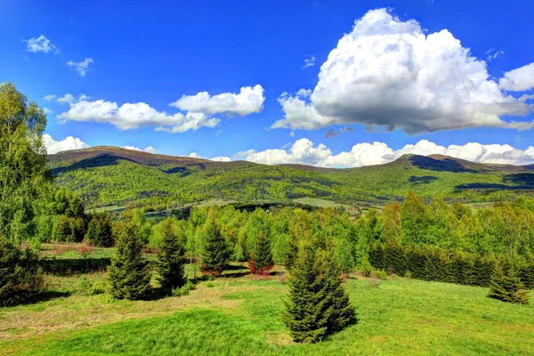 Bieszczady Mountains in HDR technique, Poland — Stock Photo, Image