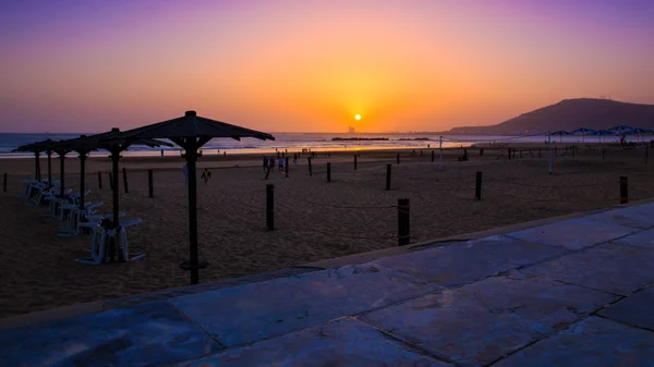 Beau coucher de soleil à Agadir, Maroc — Photo