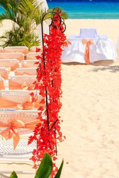 Préparation de mariage sur la plage mexicaine — Photo