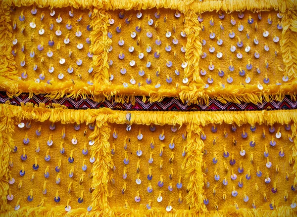 Yellow decorated textile — Stock Photo, Image
