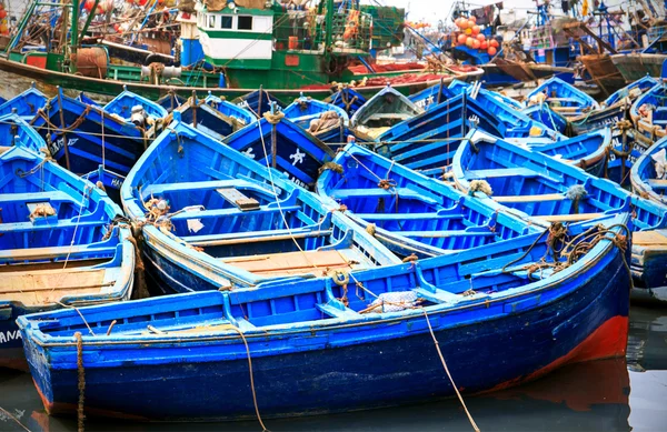 Barche blu di Essaouira, Marocco — Foto Stock