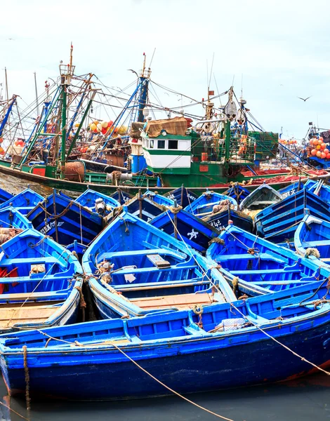 Barche blu di Essaouira, Marocco — Foto Stock