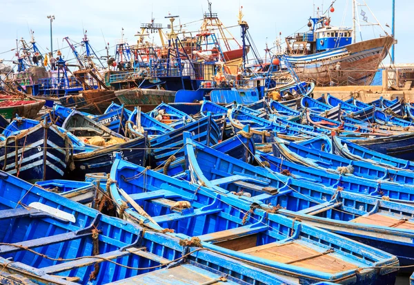 Barche blu di Essaouira, Marocco — Foto Stock