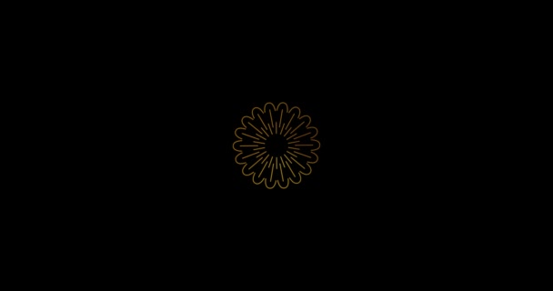 Abstrato Ornamental Digital Mão Desenhado Mandala Cor Ouro Filmagens Floral — Vídeo de Stock