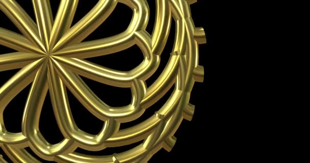 Gold Mandala Abstract Ornamental Digital Hand Drawn Gold Color Mandala — Stock Video