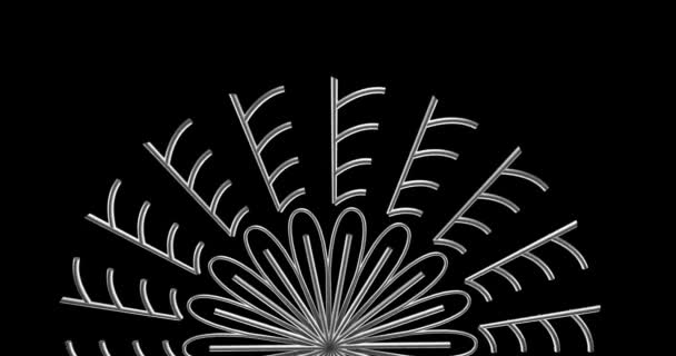 3D Silber Mandala. Abstraktes ornamentales digitales handgezeichnetes silberfarbenes Mandala-Filmmaterial. Das orientalische Muster floraler Vintage-Dekorationselemente — Stockvideo