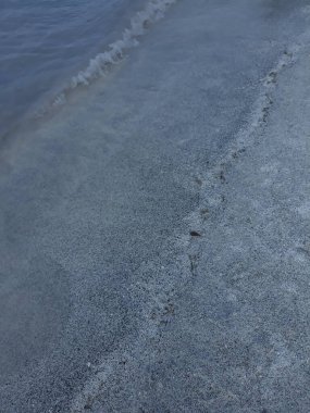 Burdur Salda gölünde beyaz kum. Kireçtaşı plajı Burdur hindisi 