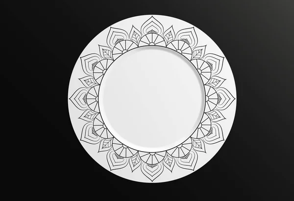 Conjunto Design Mandala Ornamento Armação Redonda Ilustração Vetorial Padrão Floral — Vetor de Stock