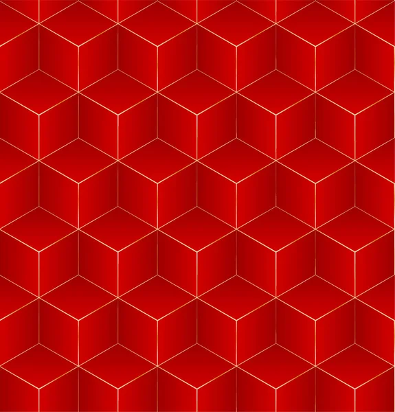 Cubo Rosso Mosaico Sfondo Modello Cubo Sfondo Rosso Superficie Mosaico — Vettoriale Stock