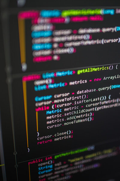 Lines of code on computer screen