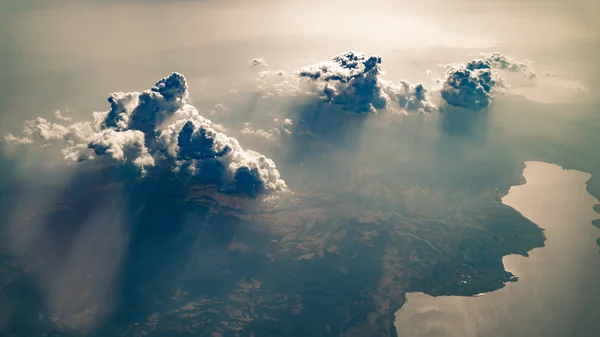 Luftaufnahme auf Wolken über Griechenland — Stockfoto