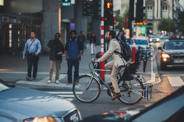 View of a street in Brussels — Stock Photo, Image