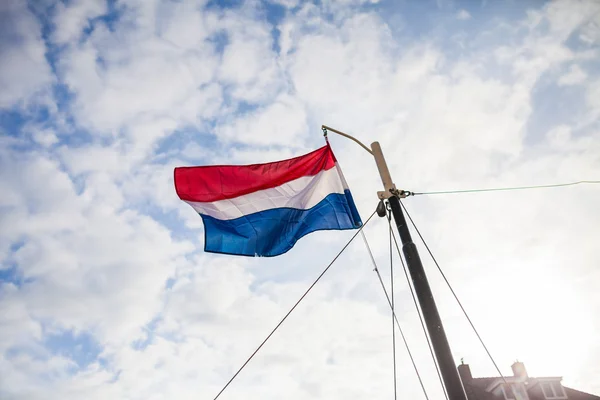 Nærbillede af hollandsk flag - Stock-foto