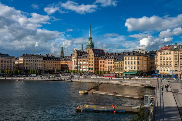 Old city and embankment, Stockholm — Stock Photo, Image