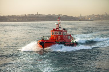 Coast guard boat  in Istanbul clipart