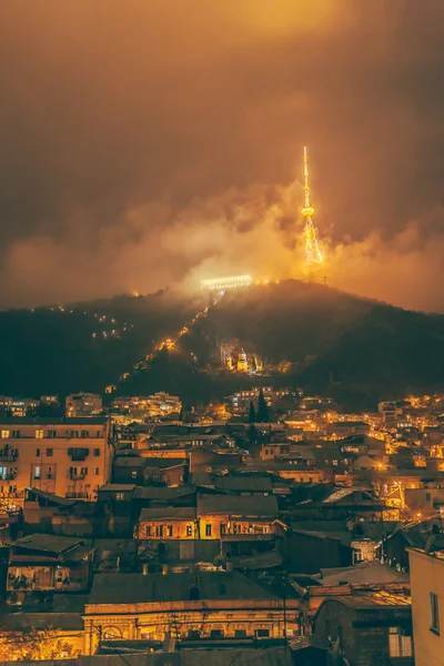 Éjszakai Áttekintés: Tbilisi City — Stock Fotó