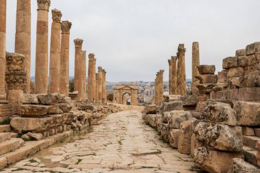 Ürdün 'ün Jerash kentindeki antik Roma şehri Gerasa' nın kalıntıları