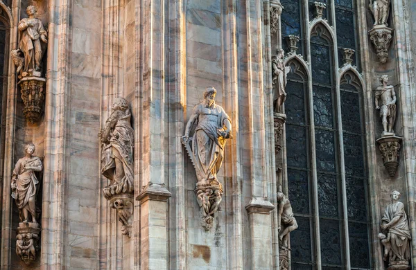 밀라노에서 대성당에 동상 — 스톡 사진
