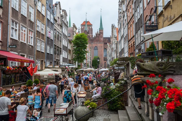 Mariacka Street i Gdansk by – stockfoto