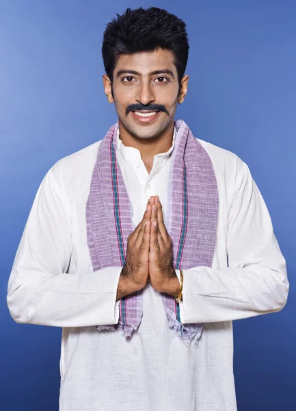 Portrait of a man greeting — Stock Photo, Image