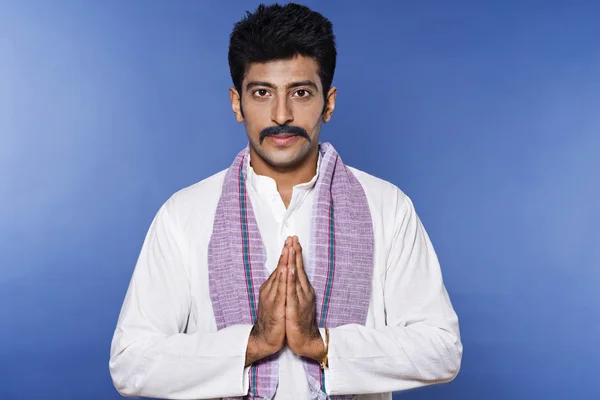 Portrait of a man greeting — Stock Photo, Image