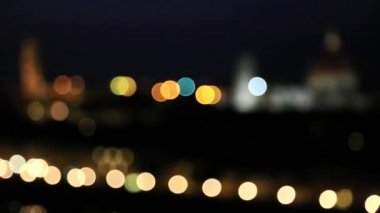 Floransa Katedrali ile Cityscape geceleri