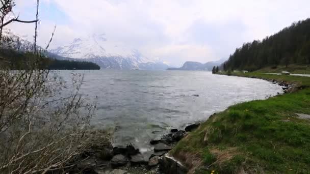 Lago St. Moritz en Engadine Valley — Vídeos de Stock