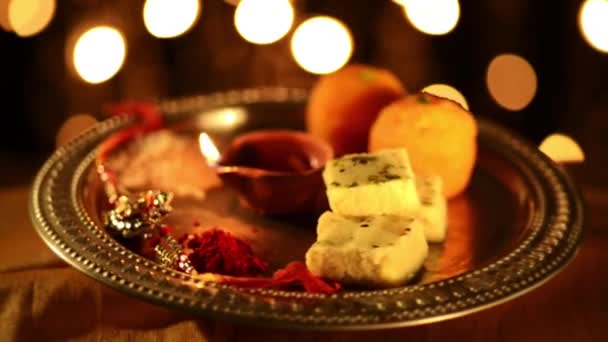 Spinning puja thali — Stockvideo