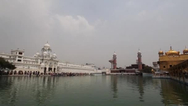 Panorama gurdwara Kuil Emas — Stok Video