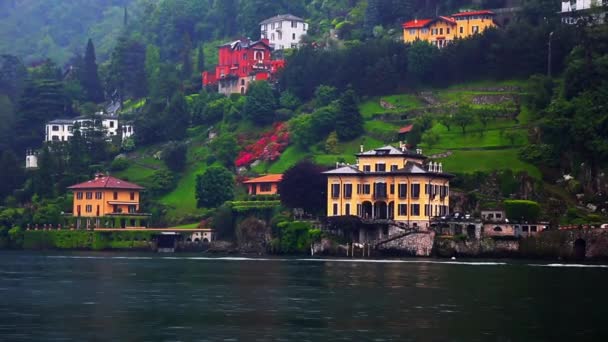 Como Stadt Waterfront — Stockvideo