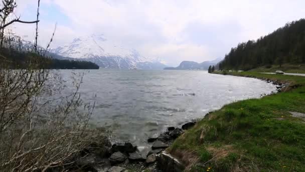 Tid förflutit av St. Moritz-sjön — Stockvideo