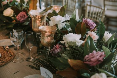 Mumlu ahşap tabak, düğün süsü..