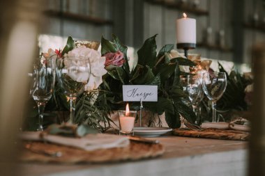 Mumlu ahşap tabak, düğün süsü..