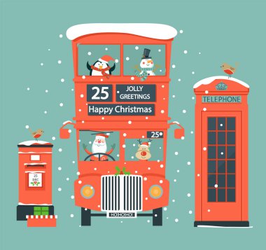 İngiliz posta kutusu, otobüs ve iPhone 'lu Noel kartı.. 