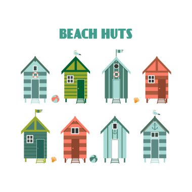 Set of traditional housed vector illustration. clipart