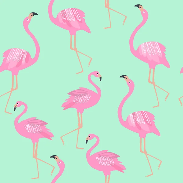 Płynny Wzór Flaminga Niebieskim Tle — Wektor stockowy